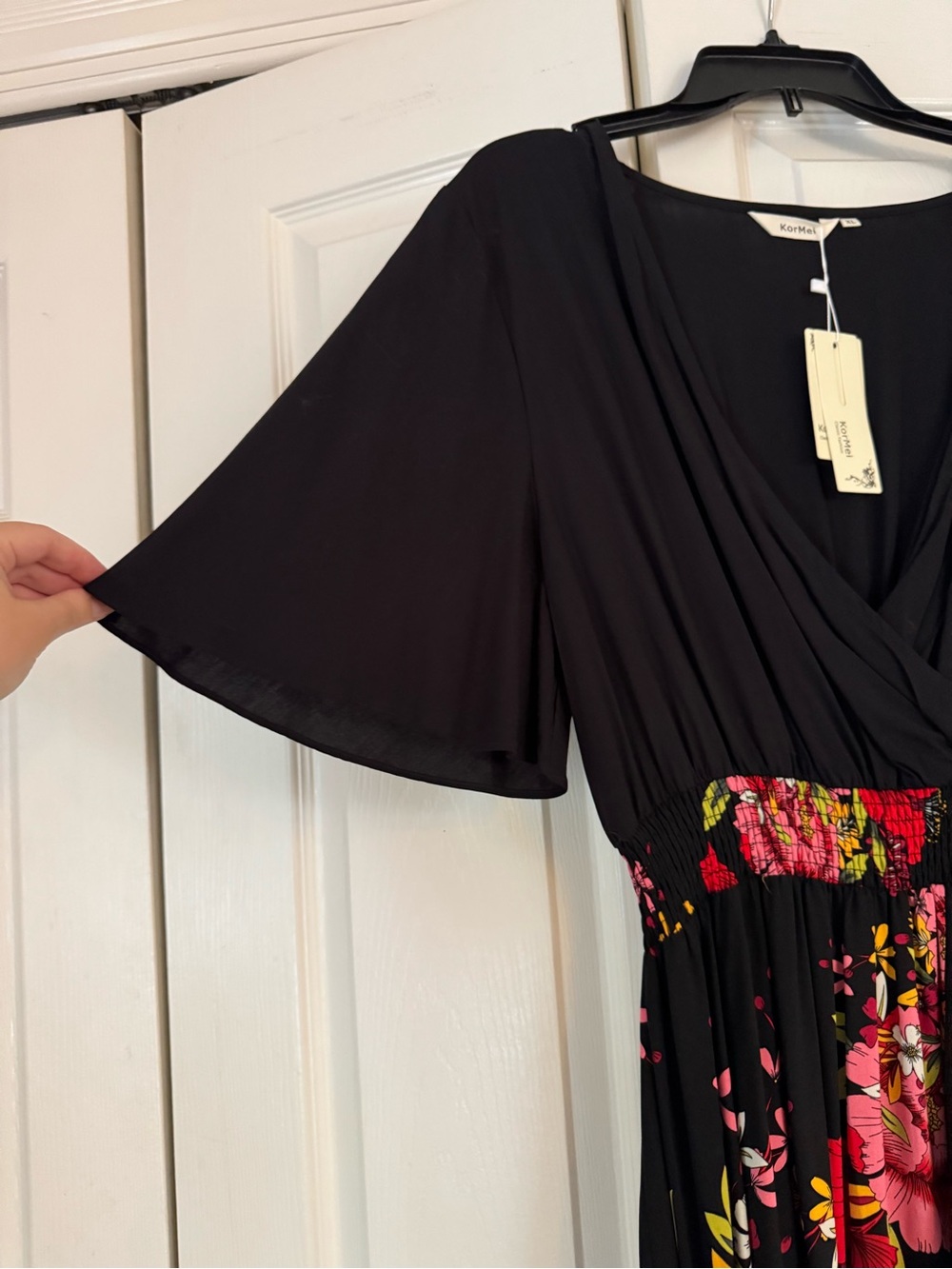 Women’s Short Sleeve Floral Maxi High Low V-Neck Flowy Dress, size XL NWT - Picture 9 of 16